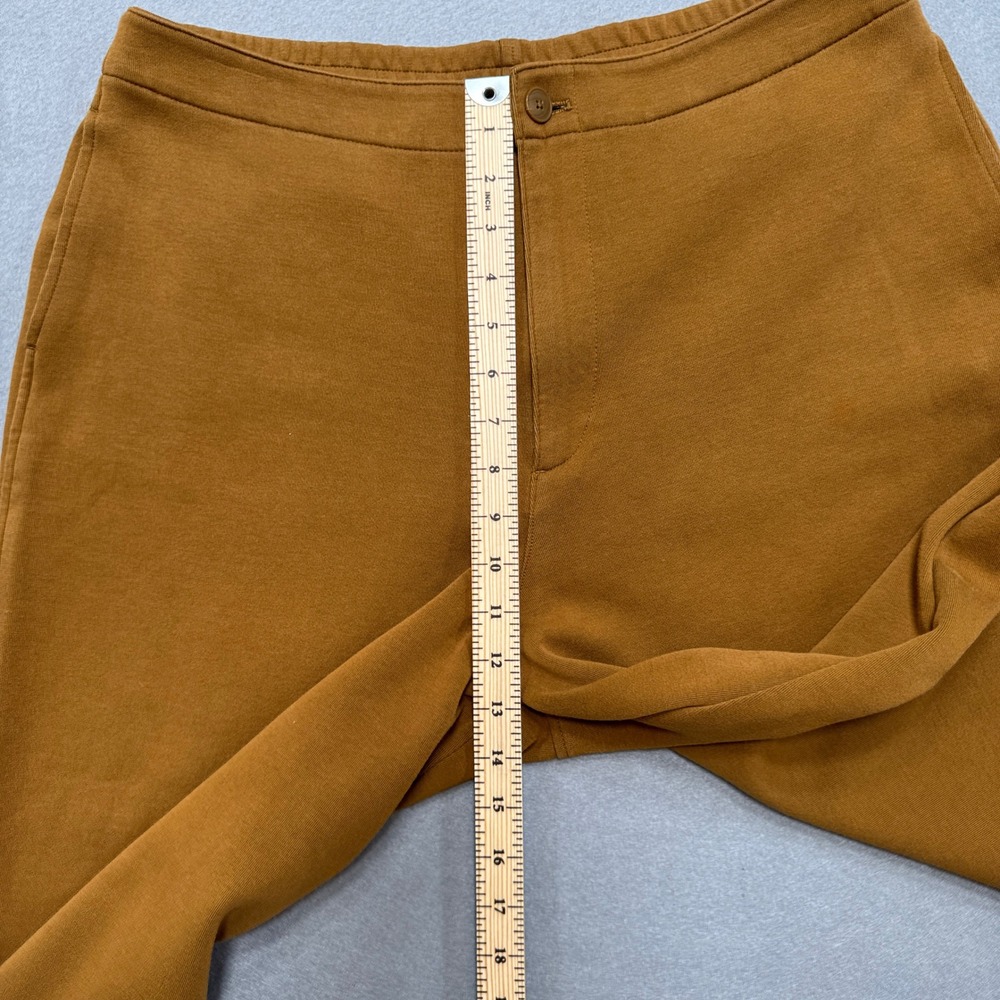 Uniqlo Wide Leg Pants Women's XL Brown Relaxed Fit High Rise Cropped Trousers - Picture 5 of 8
